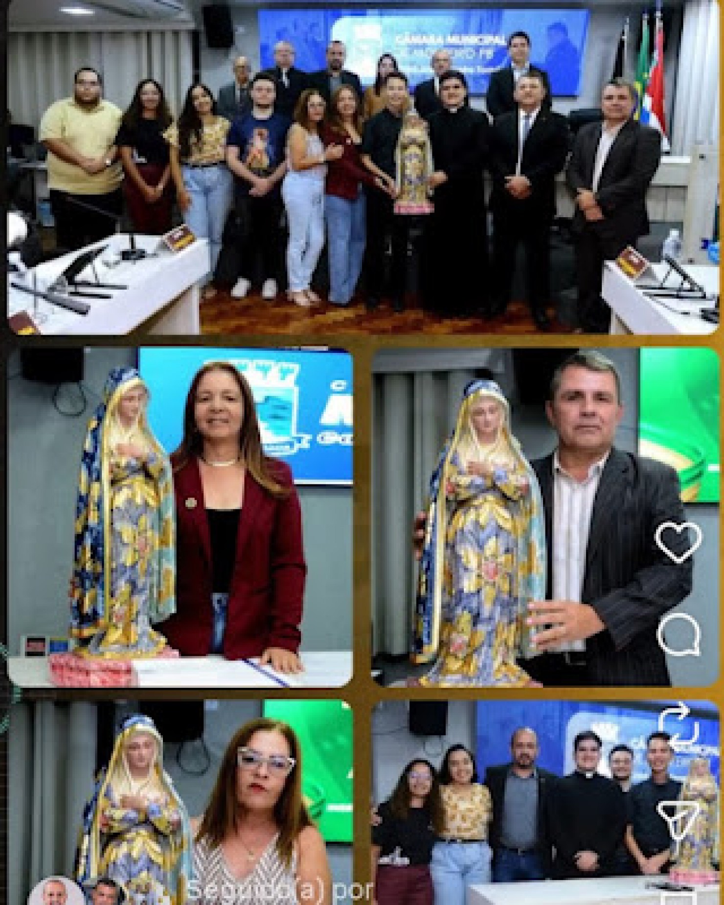 Legislativo recebe imagem peregrina da Padroeira de Monteiro, Nossa Senhora das Dores, durante sessão ordinária